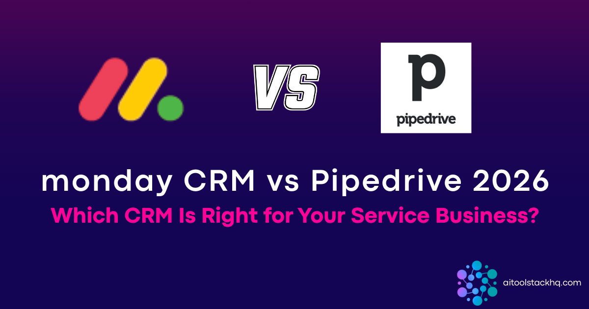 monday CRM vs Pipedrive comparison 2026 service business