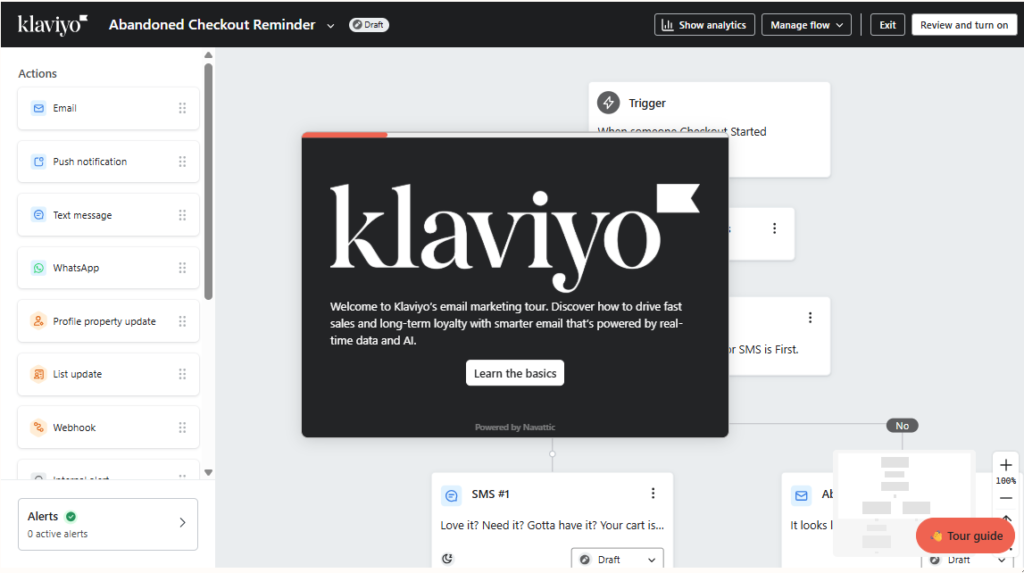 klaviyo review - Dashboard